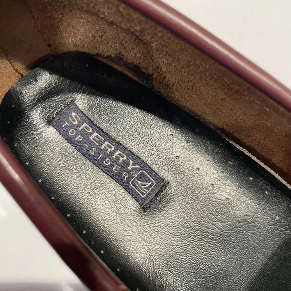 Sperry Top-Sider Colton Kids Burgundy Leather Penny Loafers Size 5M